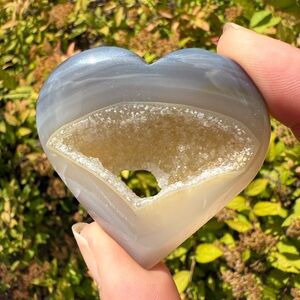 Agate and Druzy Quartz Heart